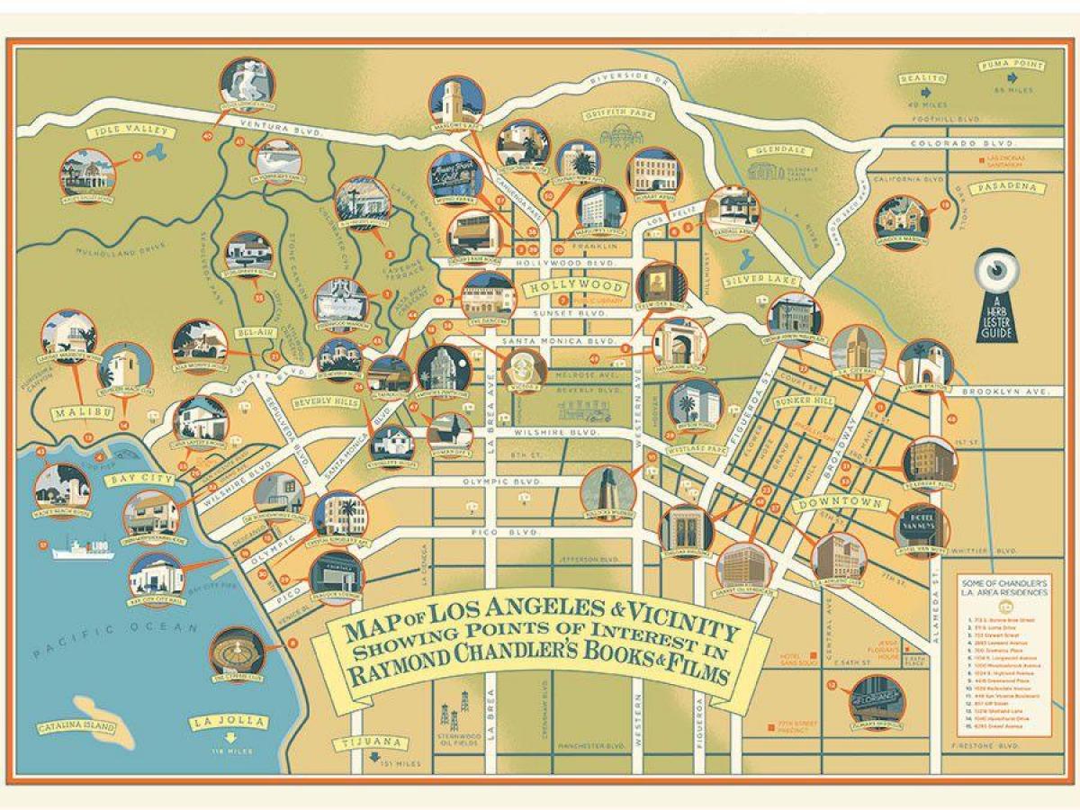 レイモンドchandler地図のロサンゼルス 地図のレイモンドchandlerロサンゼルス カリフォルニア州 アメリカ