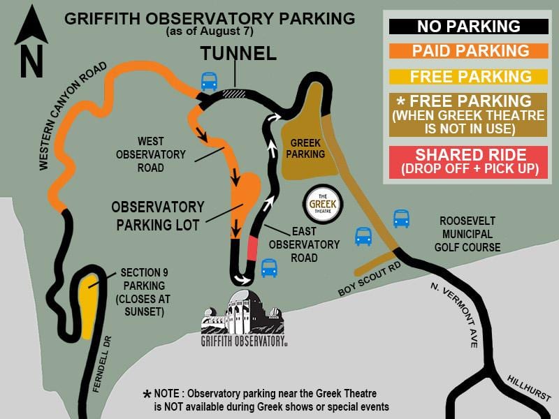 地図のグリフィスパーク駐車場