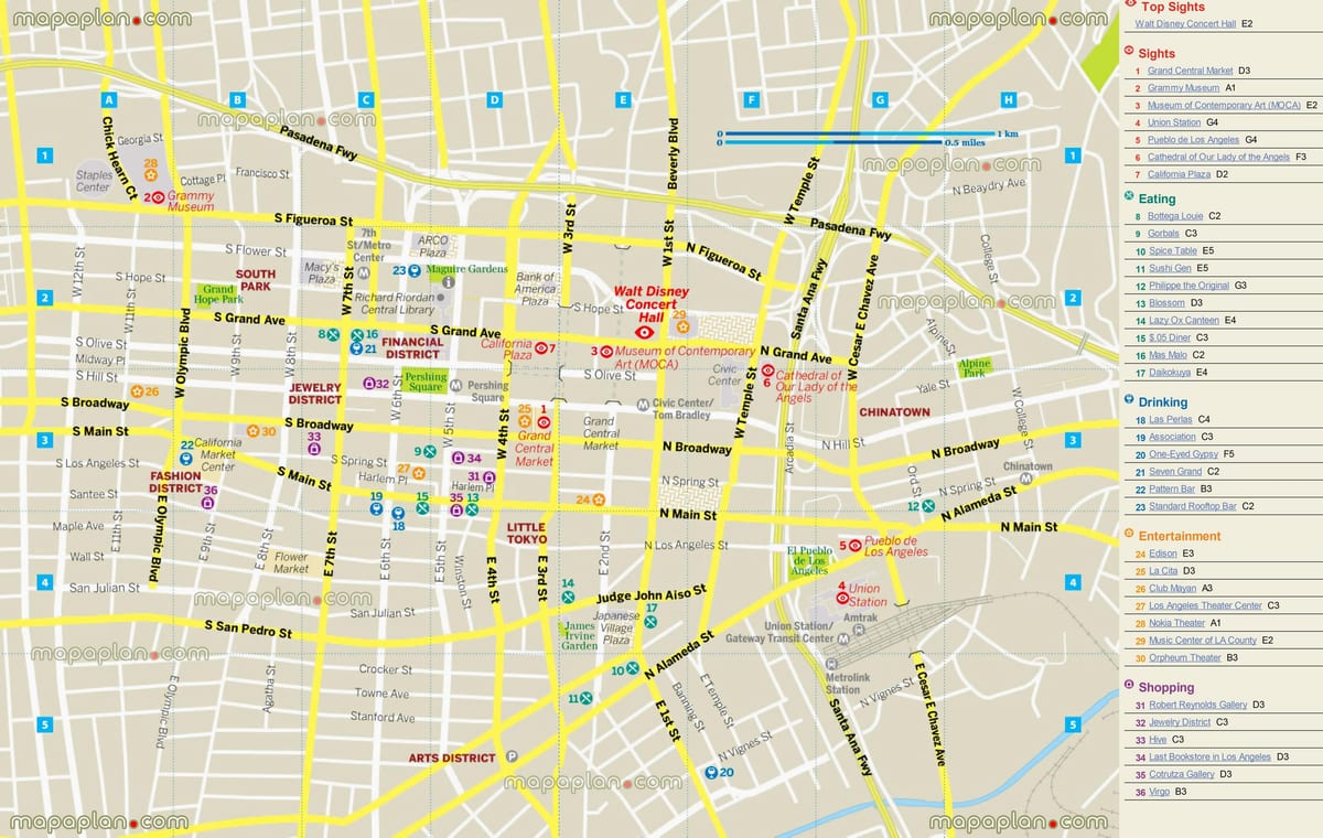 地図のレストランは地図のロサンゼルス
