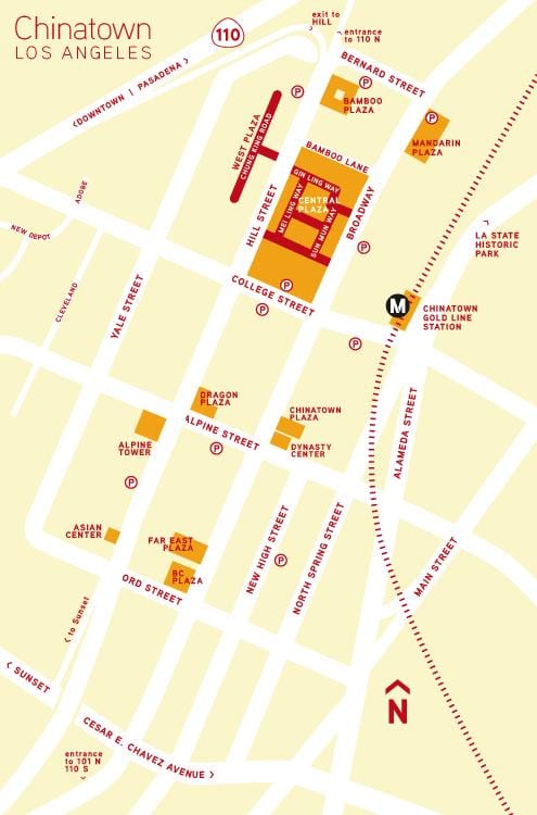 中華街ロサンゼルス地図