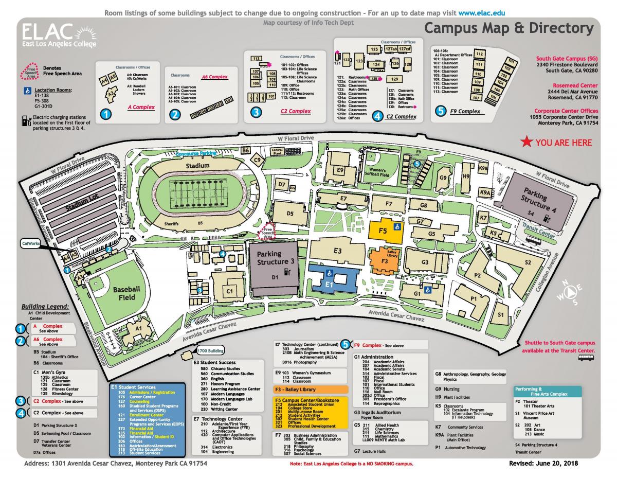 東ロサンゼルス大学キャンパスマップ