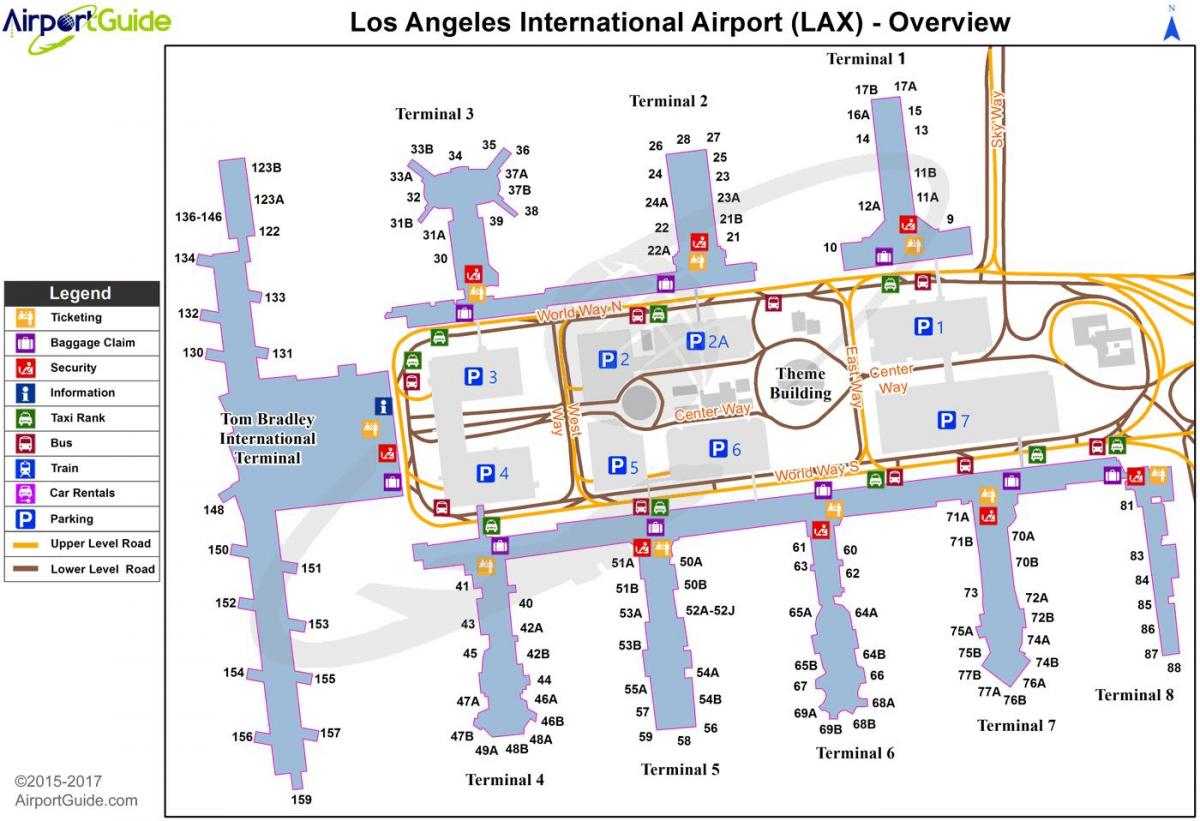 lax空港ターミナルビルの地図