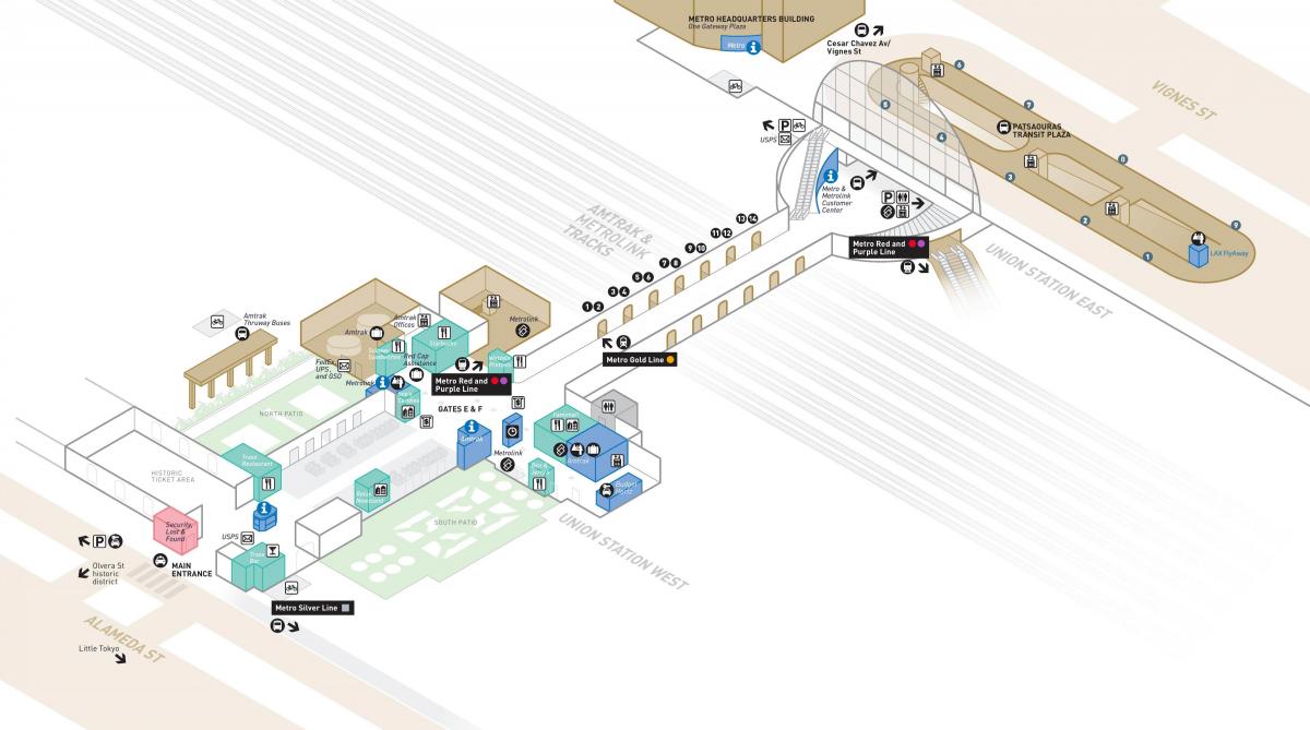 LAユニオン駅の地図