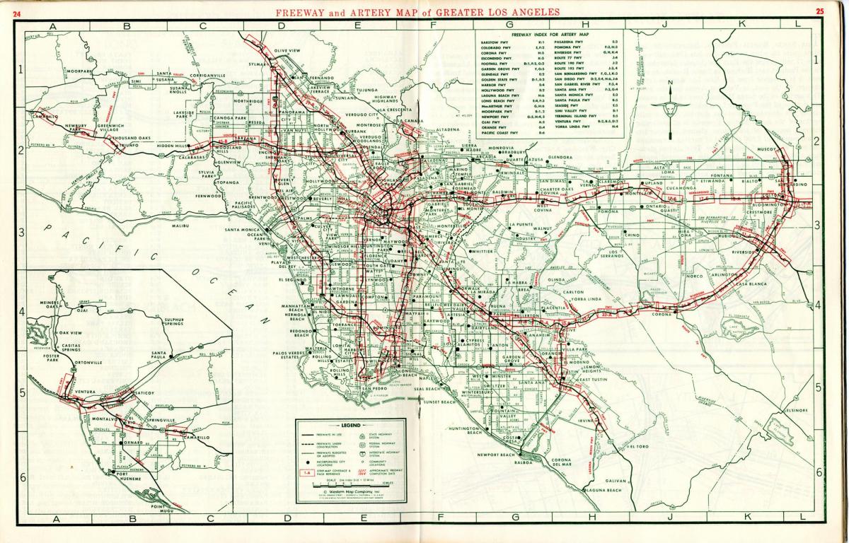 地図のロサンゼルス1940年の地図