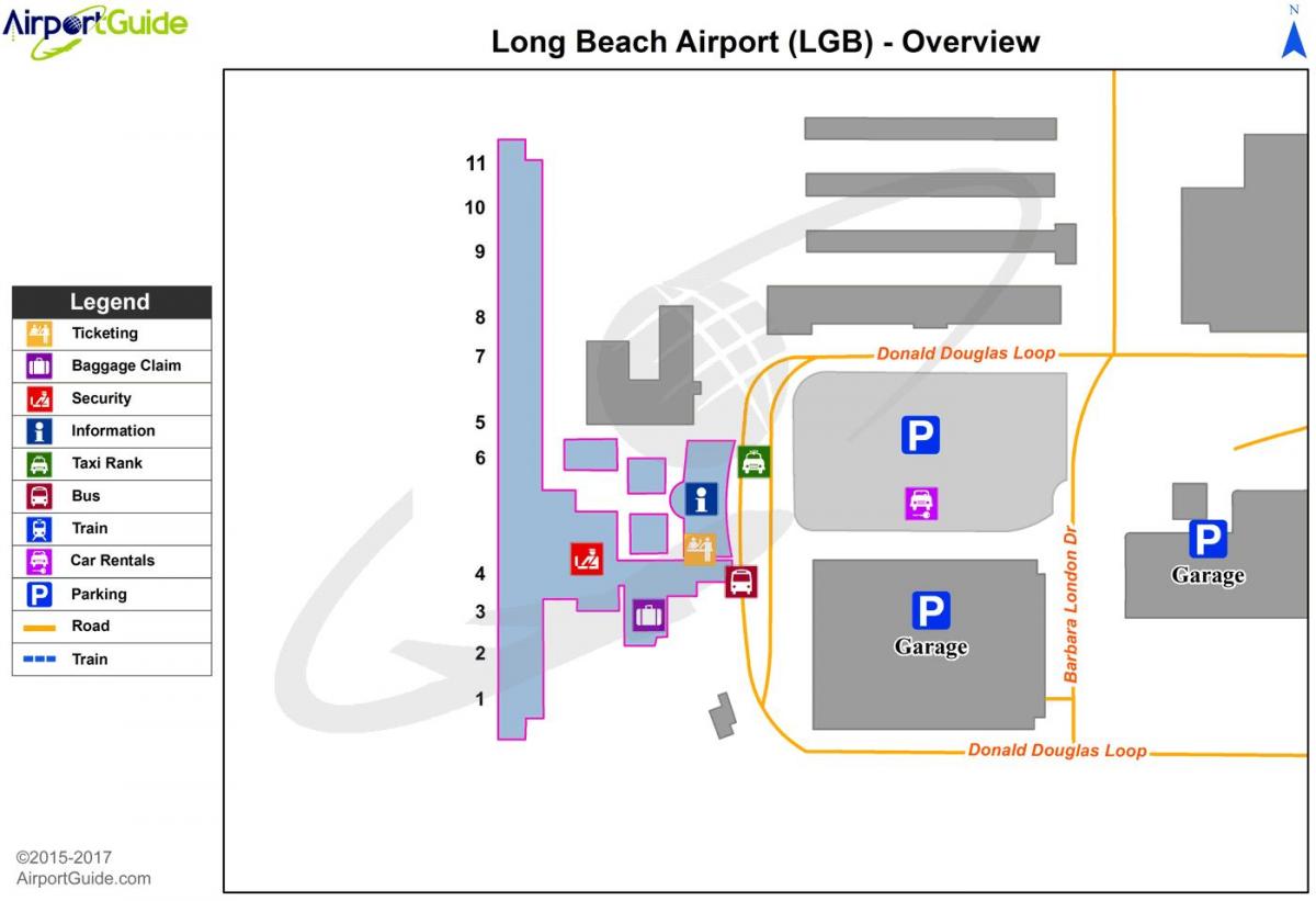 地図のロングビーチ空港