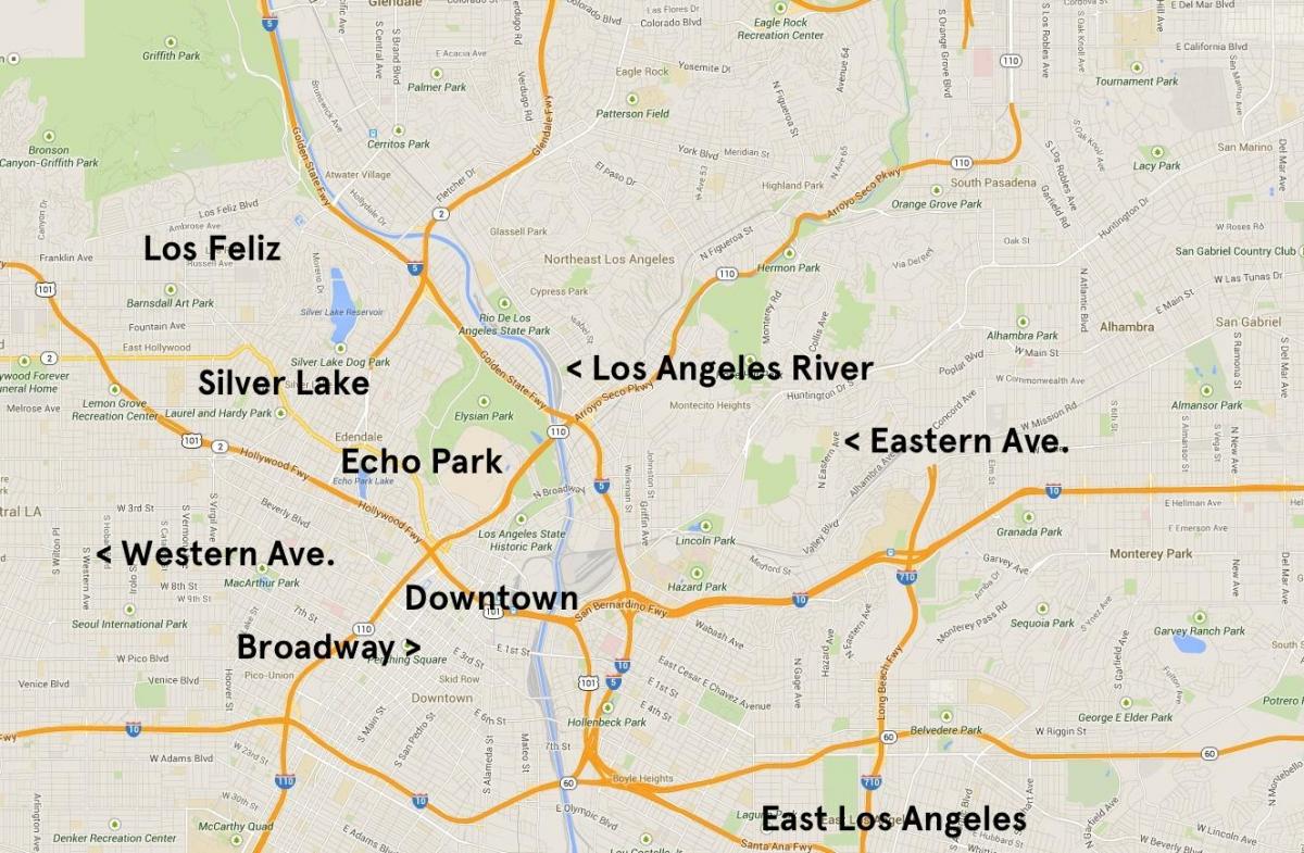 地図のエコーパークロサンゼルス