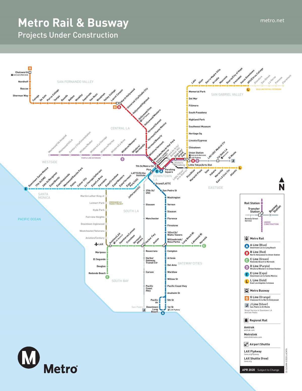 ロサンゼルスのメトロの未来地図