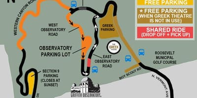 地図のグリフィスパーク駐車場