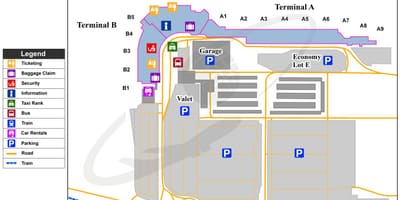 バールの空港地図