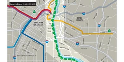 ロサンゼルス川自転車道の地図
