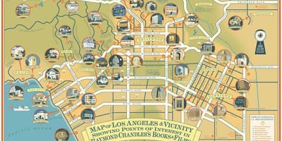 地図のレイモンドchandlerロサンゼルス