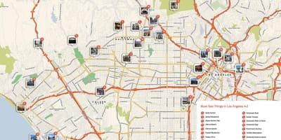 地図のロサンゼルスのランドマーク