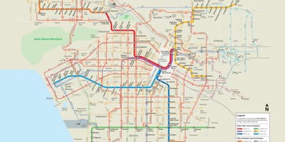 ロサンゼルス公共交通機関の地図