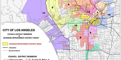 ロサンゼルス協議会の地区の地図