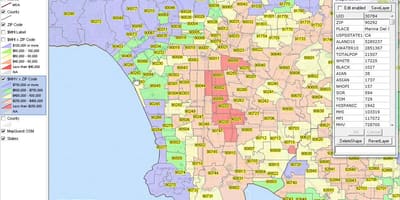 ロサンゼルス郵便コードの地図