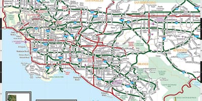 地図のロサンゼルス路