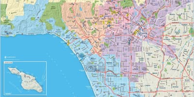 地図のビバリーヒルズロサンゼルス