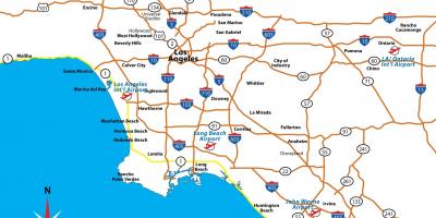 ロサンゼルスの高速道路地図