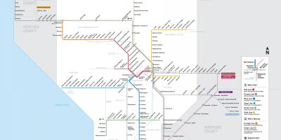 ロサンゼルス-メトロレールの地図