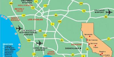ロサンゼルス地域空港地図