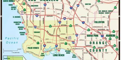 地図のロサンゼルスの有料道路