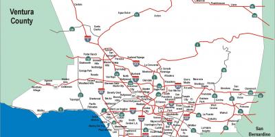 ロサンゼルスの高速道路地図