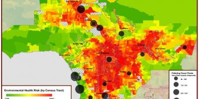 地図のロサンゼルス空気品質 
