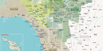 詳しい地図のロサンゼルスカリフォルニア
